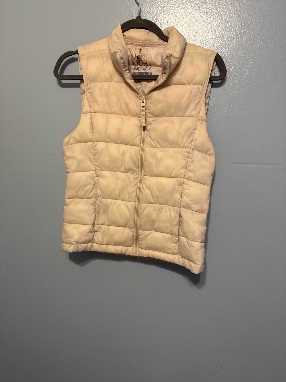 Love Tree Cream Quilted Puffer Vest